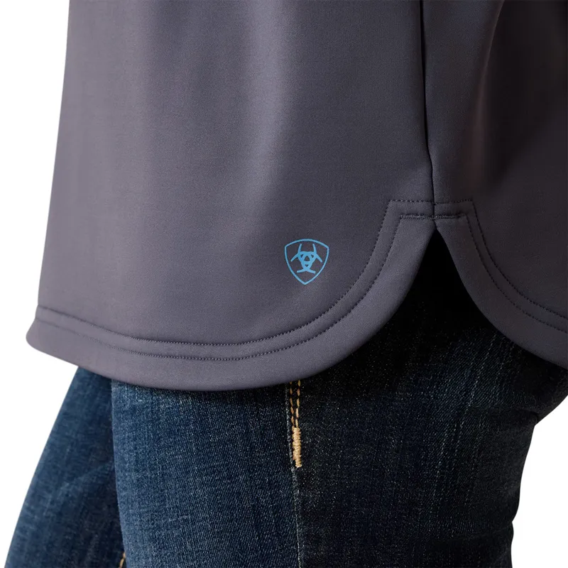 Ariat Breeze Logo 1/2 Zip Womens Sweatshirt - Ombra Blue-3