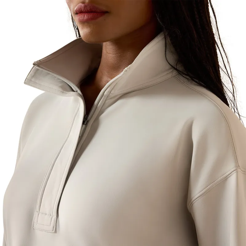 Ariat Breeze Logo 1/2 Zip Womens Sweatshirt - Quiet Grey-2