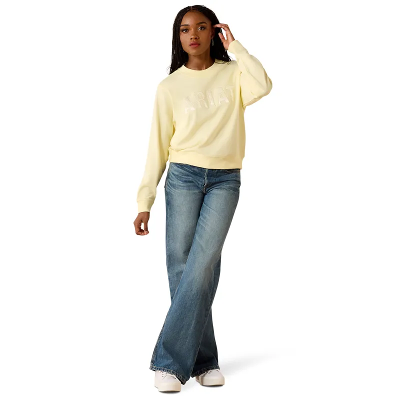 Ariat Essential Womens Crew Neck Sweatshirt - Pear Sorbet-3
