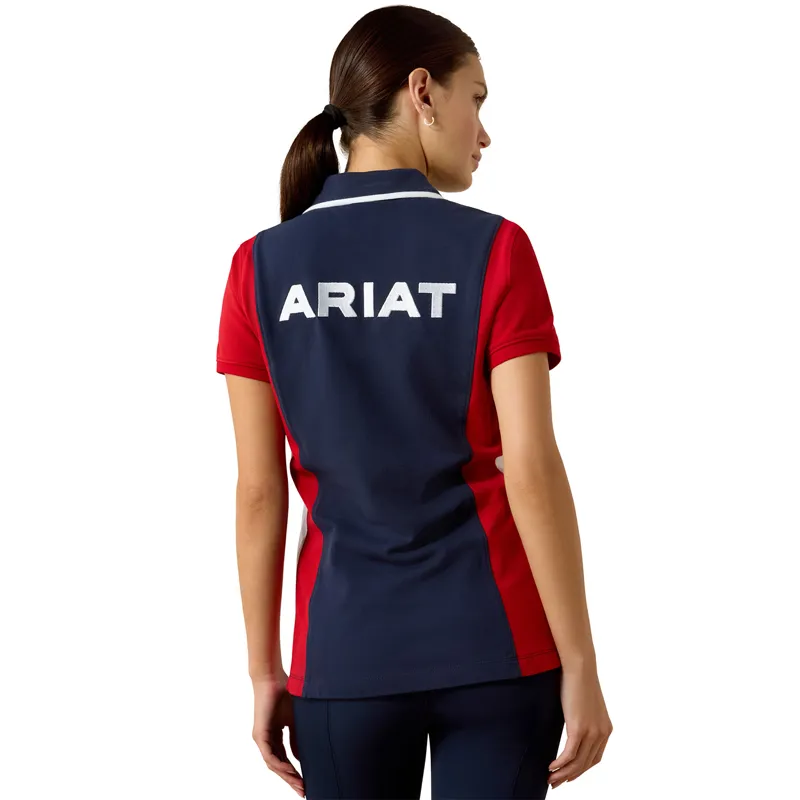 Ariat Taryn Womens Polo Shirt - Navy Team/Red-1