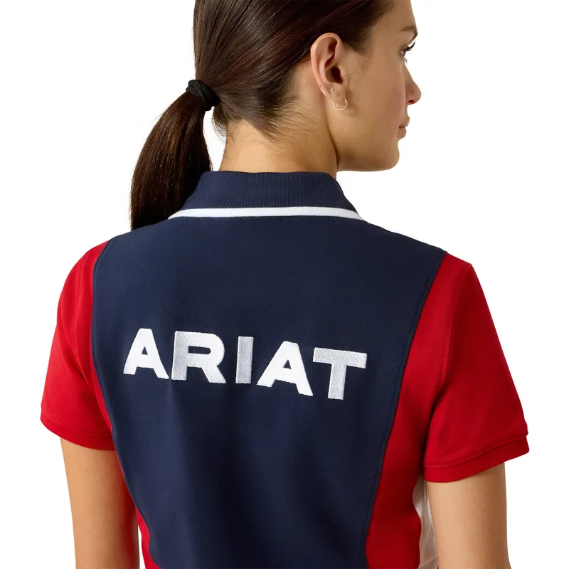 Ariat Taryn Womens Polo Shirt - Navy Team/Red-3