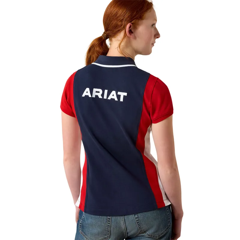 Ariat Youth Taryn Junior Polo Shirt - Navy Team/Red-1