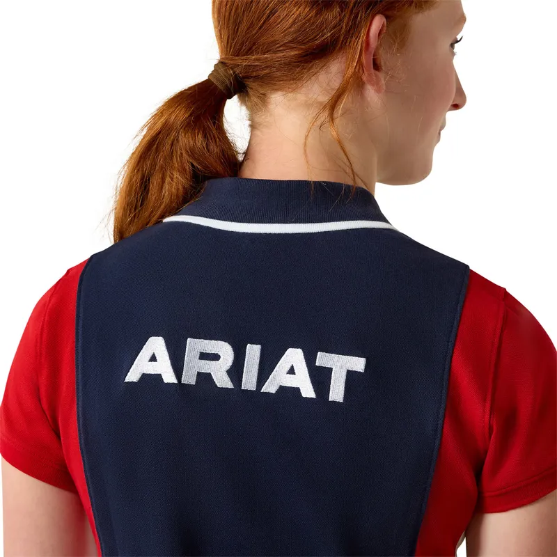 Ariat Youth Taryn Junior Polo Shirt - Navy Team/Red-3