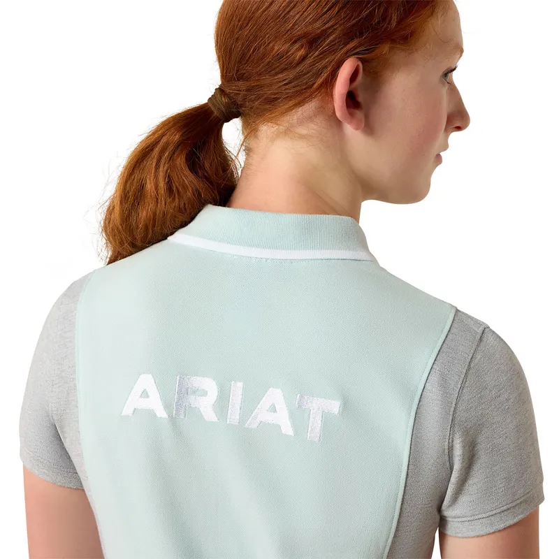 Ariat Youth Taryn Junior Polo Shirt - Starlight Blue/Grey-4