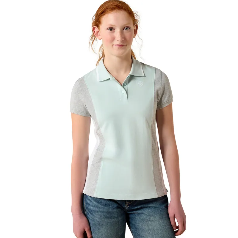 Ariat Youth Taryn Junior Polo Shirt - Starlight Blue/Grey