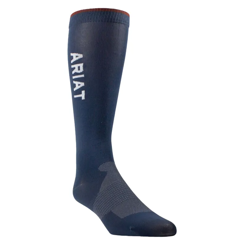AriatTEK Essential Performance Tall Riding Socks 2 Pack - Navy/Red-1