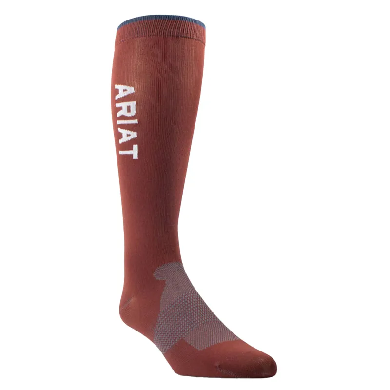 AriatTEK Essential Performance Tall Riding Socks 2 Pack - Navy/Red-2