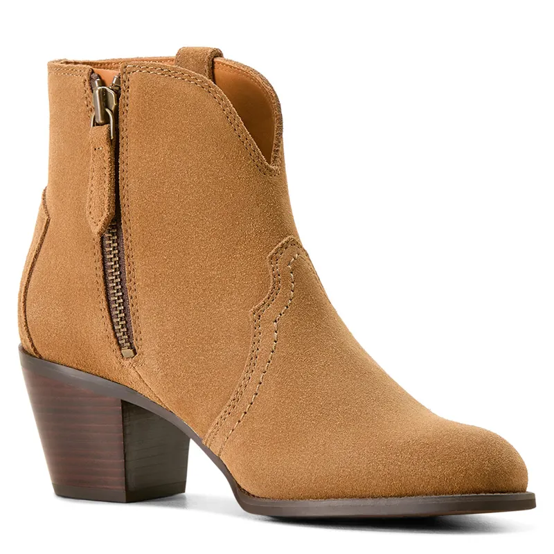 Ariat Tilbury Ladies Short Western Boots - Carmel Suede-4