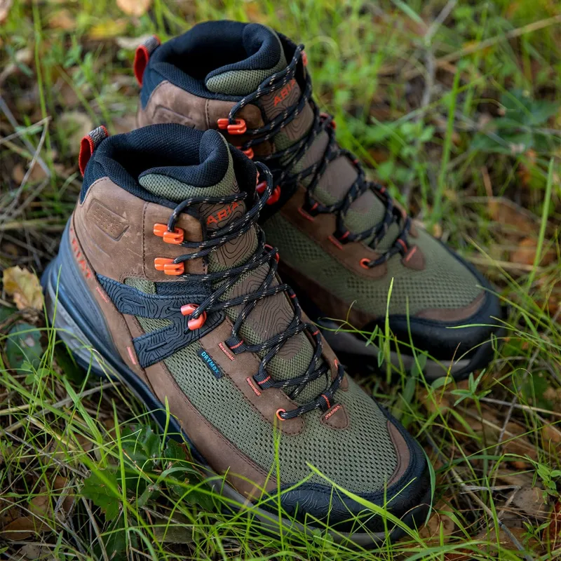 Ariat Traverse Mid Height Mens Waterproof Hiking Boots - Brown Bark/Evergreen-10