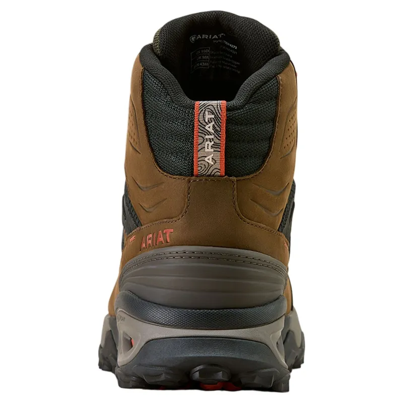 Ariat Traverse Mid Height Mens Waterproof Hiking Boots - Brown Bark/Evergreen-2