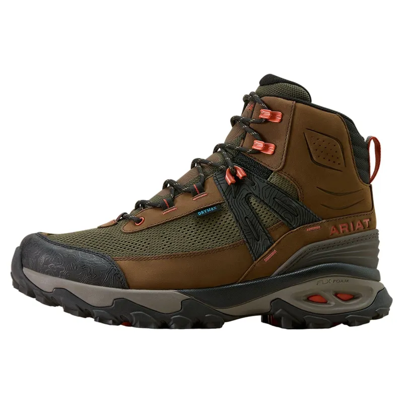 Ariat Traverse Mid Height Mens Waterproof Hiking Boots - Brown Bark/Evergreen-6