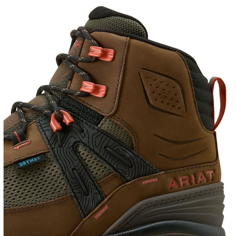 Ariat Traverse Mid Height Mens Waterproof Hiking Boots - Brown Bark/Evergreen-7