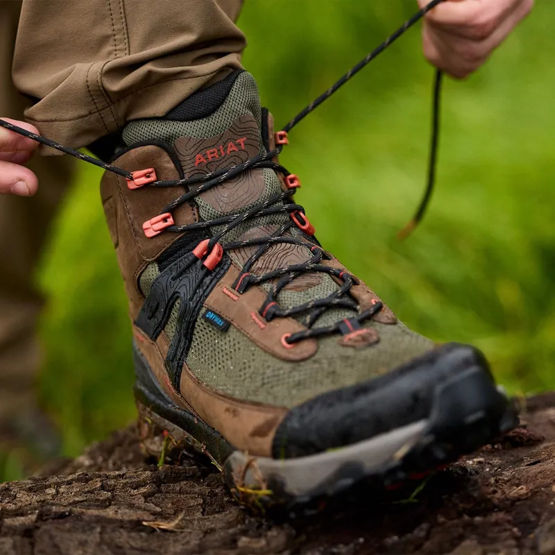 Ariat Traverse Mid Height Mens Waterproof Hiking Boots - Brown Bark/Evergreen-9