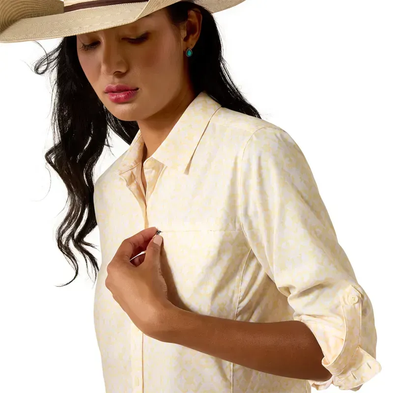 Ariat VentTEK Stretch Ladies Long Sleeve Shirt - Pearl Sorbet/ Kaleidoscope-3