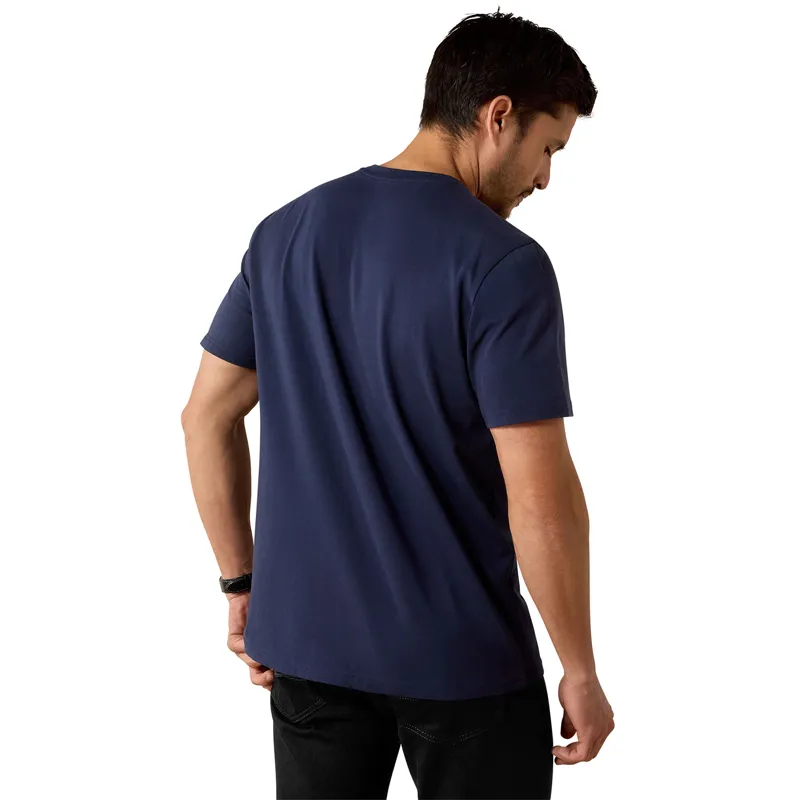Ariat Vertical Logo Mens Tee - Navy-1