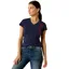 Ariat Vertical Logo Womens Tee - Team Navy/Red
