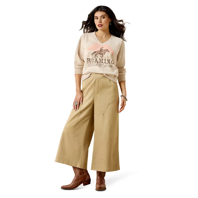 Ariat Victoria Womens Sweatshirt - Khaki Heather-3