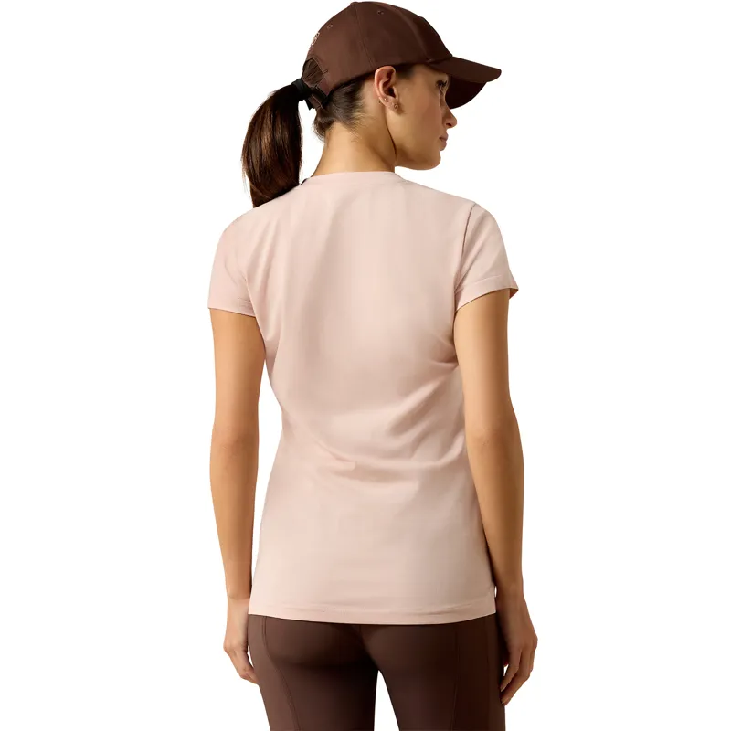 Ariat Vertical Logo Womens Tee - Sepia Rose-1