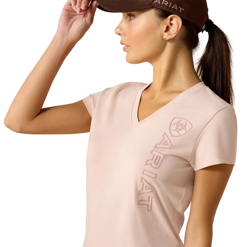 Ariat Vertical Logo Womens Tee - Sepia Rose-2