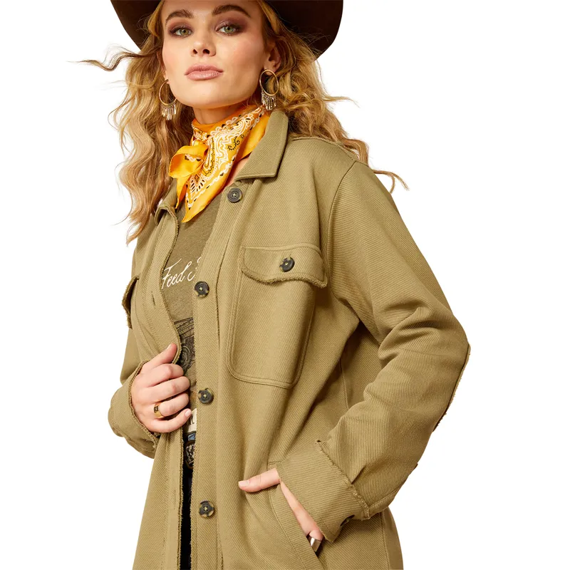 Ariat Vagabond Ladies Long Shirt - Burnt Olive-2