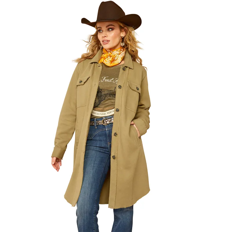 Ariat Vagabond Ladies Long Shirt - Burnt Olive
