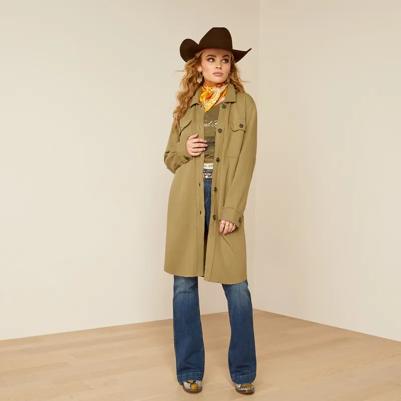 Ariat Vagabond Ladies Long Shirt - Burnt Olive-3
