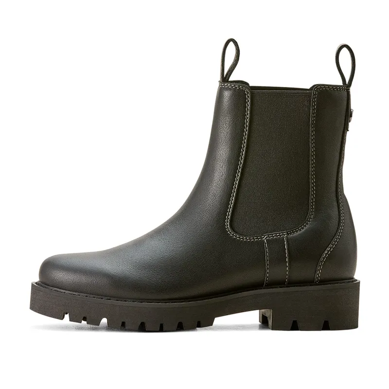 Ariat Wexford Lug Mid Waterproof Ladies Chelsea Boots - Jet Black-3