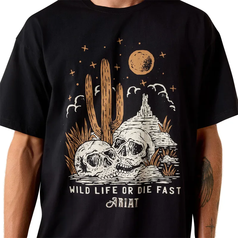 Ariat Wild Life Mens Boxy T-Shirt - Washed Black-2