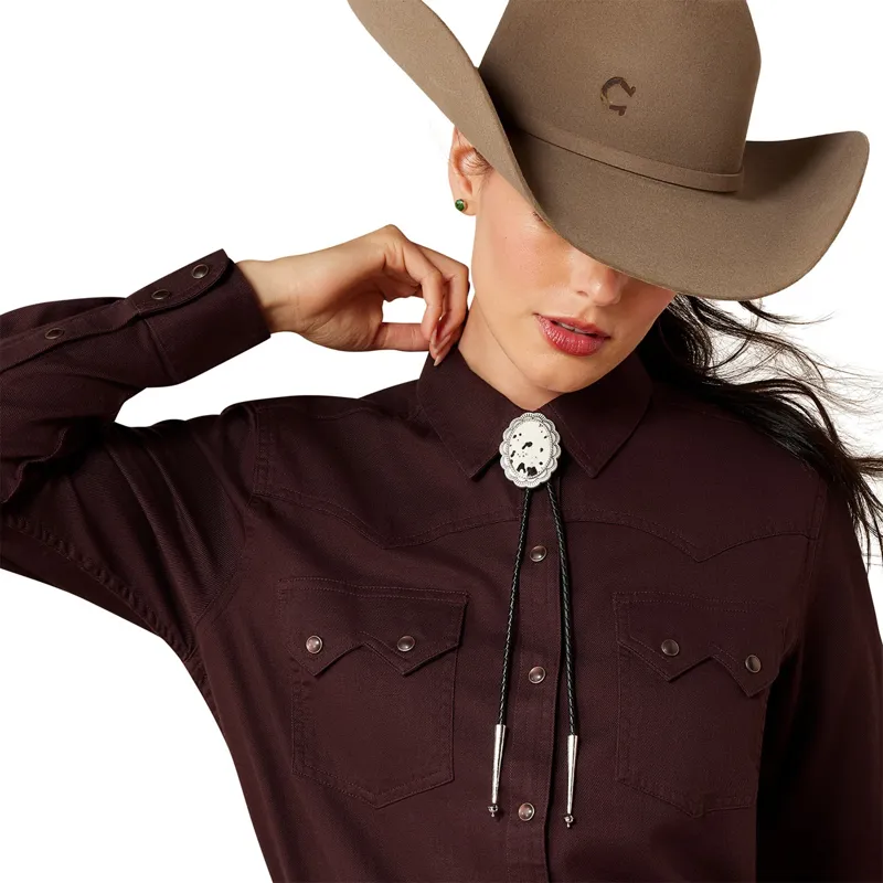 Ariat Earthbound Womens Western Snap Shirt - Chocolate Plum-3