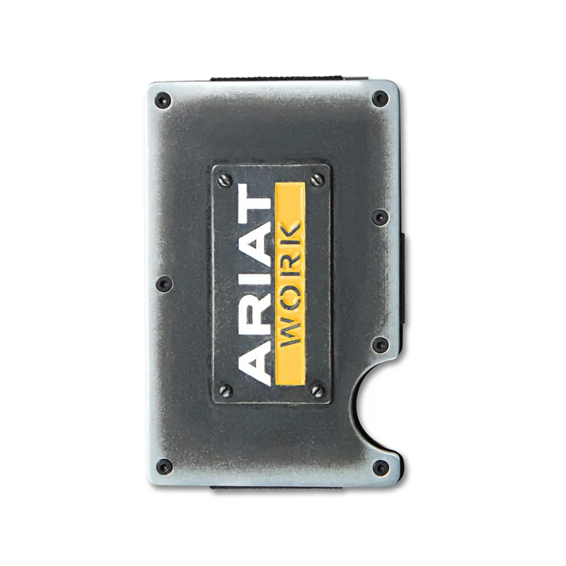 Ariat Mens Work Metal Utility Wallet - Silver-1