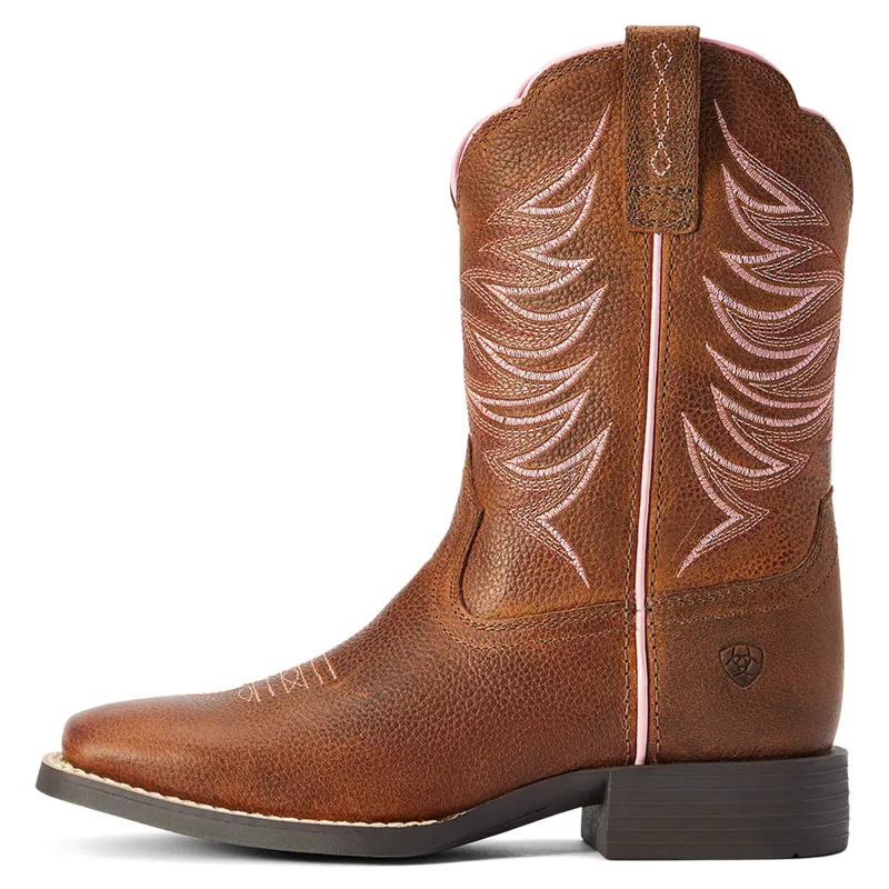 Ariat Firecatcher Junior Girls Western Boots - Russet Brown-2