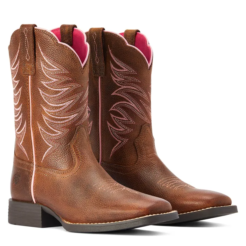 Ariat Firecatcher Junior Girls Western Boots - Russet Brown-1