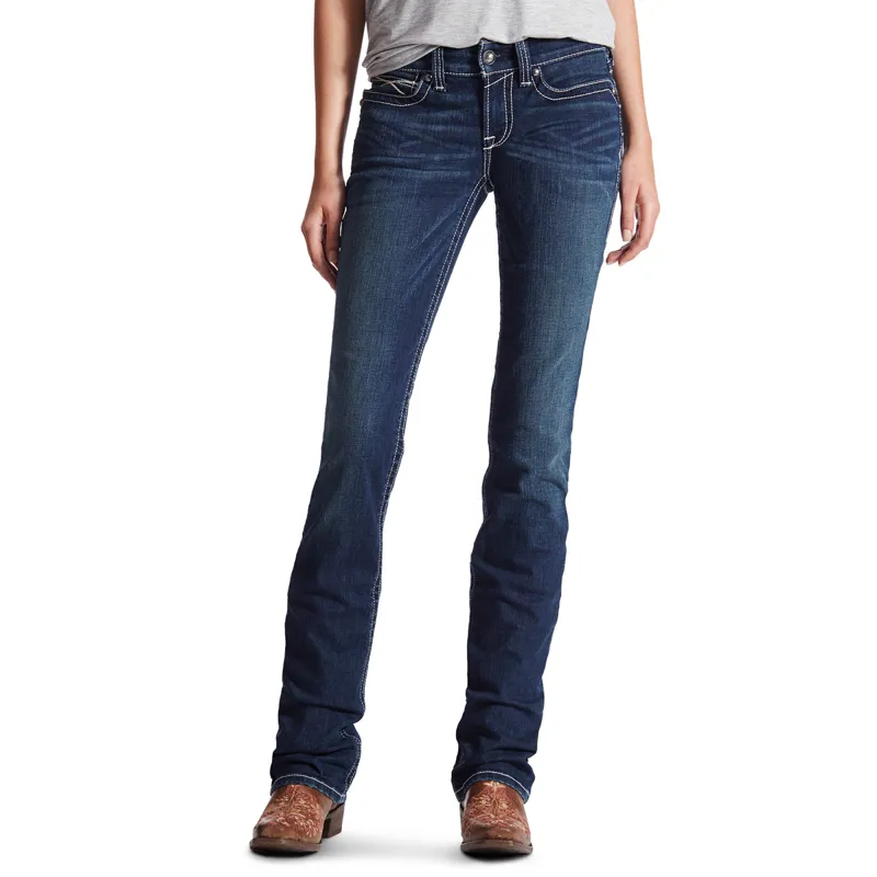 Ariat R.E.A.L. Mid Rise Icon Womens Straight Leg Jeans - Ocean