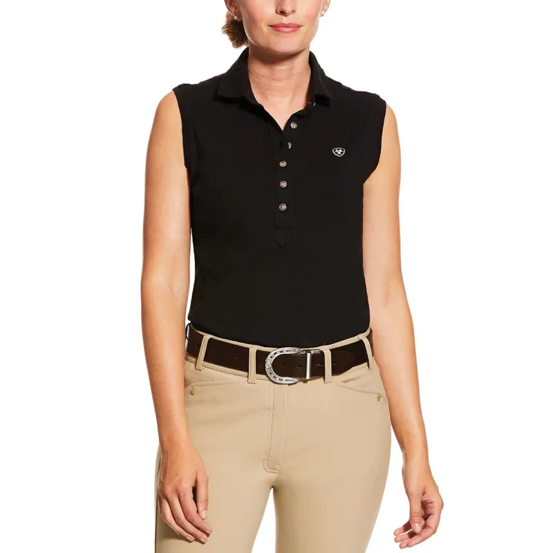 Ariat Prix 2.0 Sleeveless Ladies Polo Shirt - Black