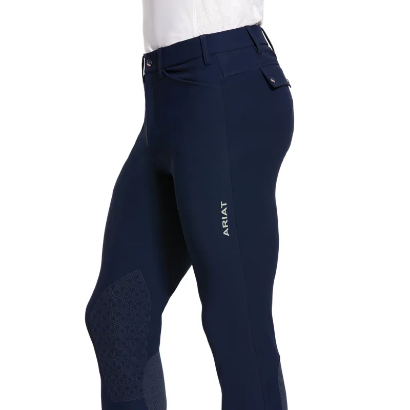Ariat Tri Factor Grip Knee Patch Mens Breeches - Navy-2