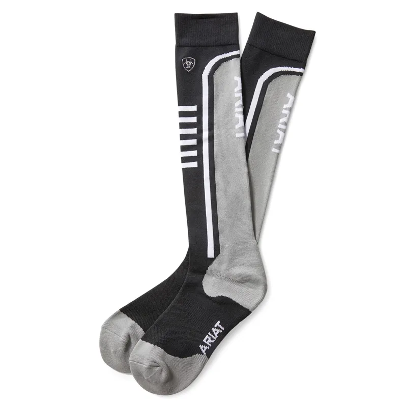 AriatTEK Slimline Performance Ladies Socks - Black/Sleet-1
