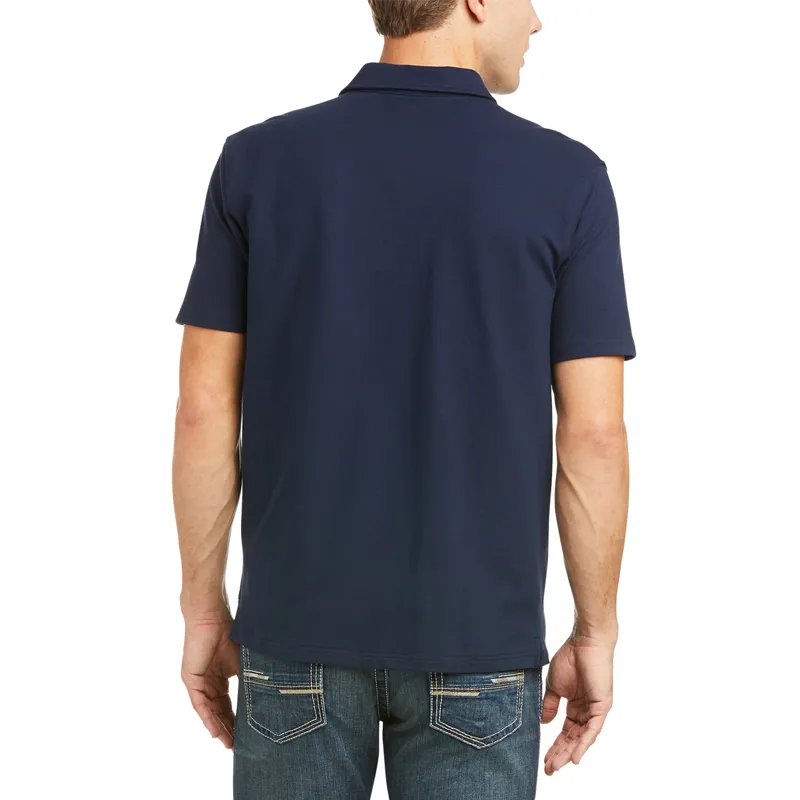 Ariat Medal Mens Polo Shirt - Navy-1
