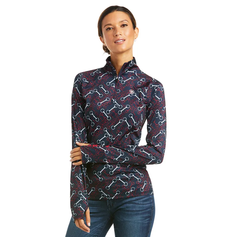 Ariat Lowell 2.0 1/4 Zip Ladies Base Layer - Team Print