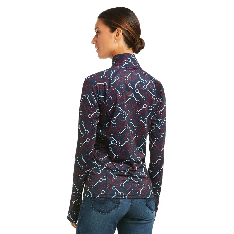 Ariat Lowell 2.0 1/4 Zip Ladies Base Layer - Team Print-1