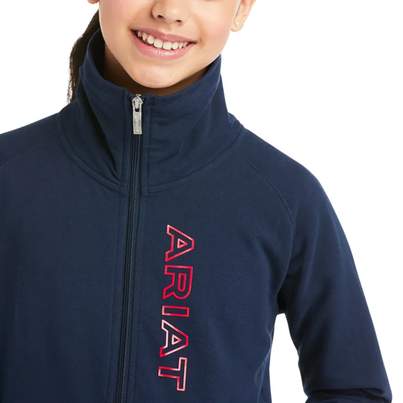 Ariat Team Logo Full Zip Youth Sweatshirt - Navy-2