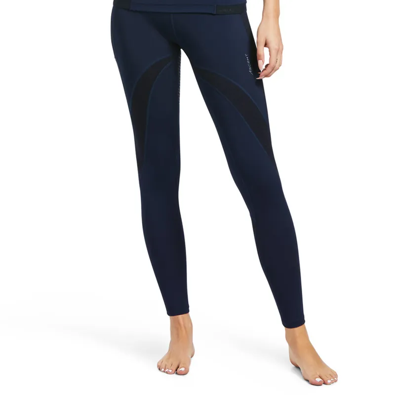 Ariat Ascent Half Grip Ladies Riding Tights - Navy X-Small
