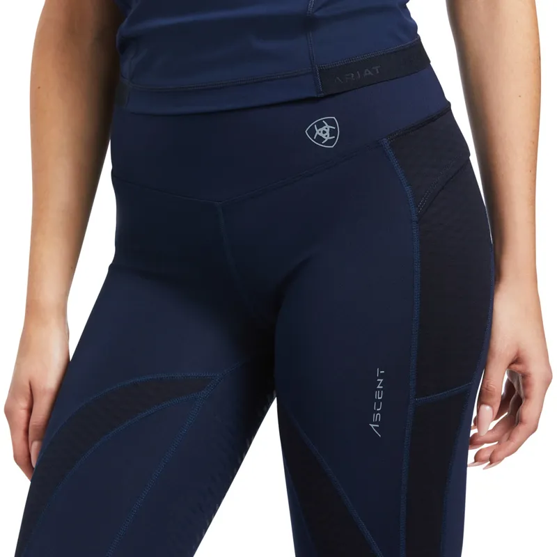 Ariat Ascent Half Grip Ladies Riding Tights - Navy X-Small-2