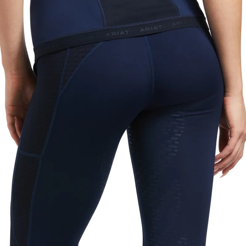 Ariat Ascent Half Grip Ladies Riding Tights - Navy X-Small-3