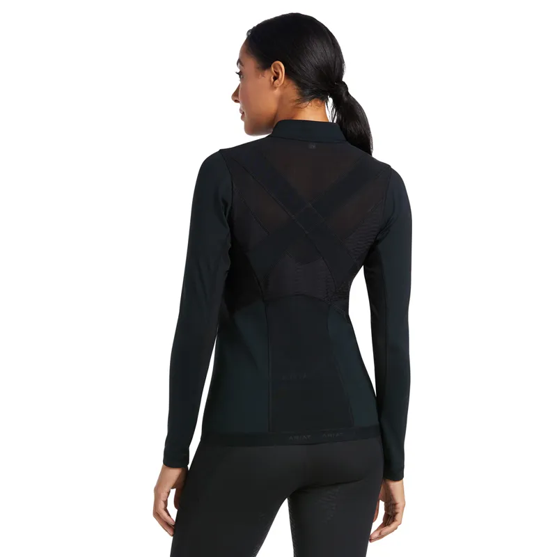 Ariat Ascent 1/4 Zip Ladies Base Layer - Black-1