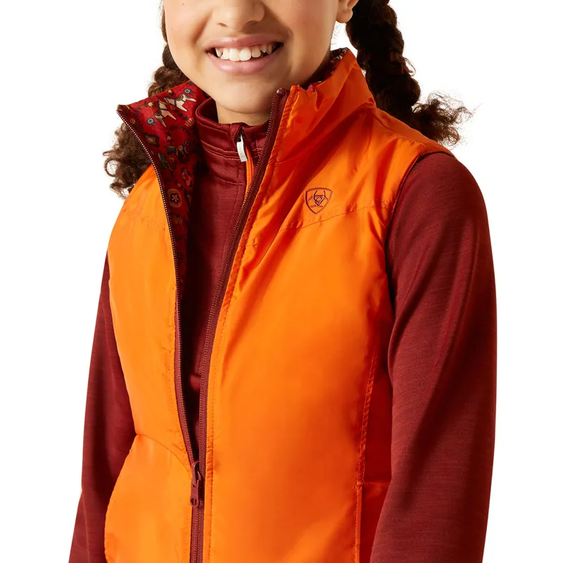 Ariat Bella Reversible Junior Gilet - Dala Horse/Arctic-2