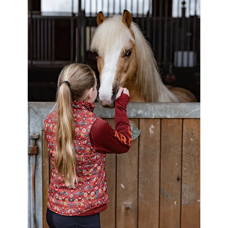 Ariat Bella Reversible Junior Gilet - Dala Horse/Arctic-4