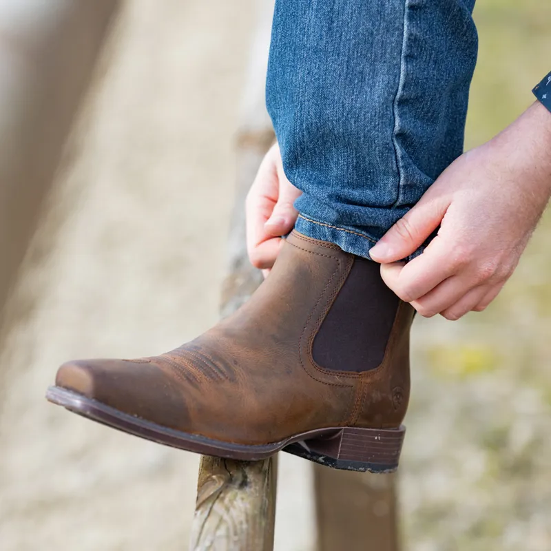 Ariat Booker Ultra Square Toe Mens Short Western Boots - Tan