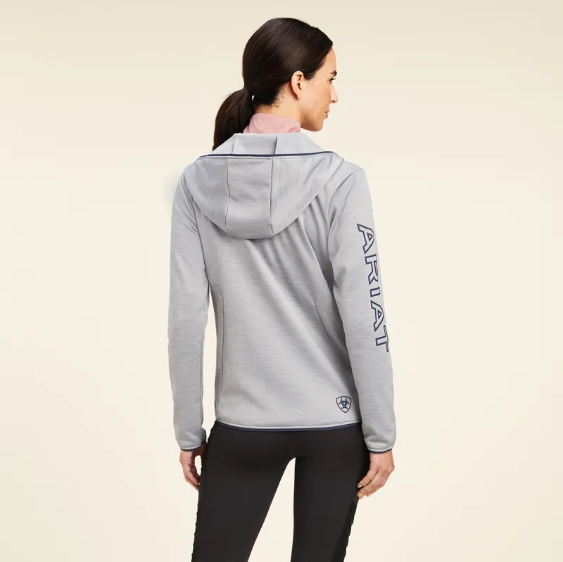 Ariat Byron Full Zip Ladies Hoodie - Heather Grey-1