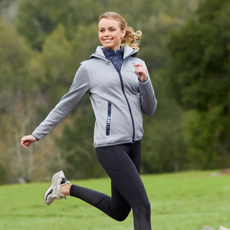 Ariat Byron Full Zip Ladies Hoodie - Heather Grey-2