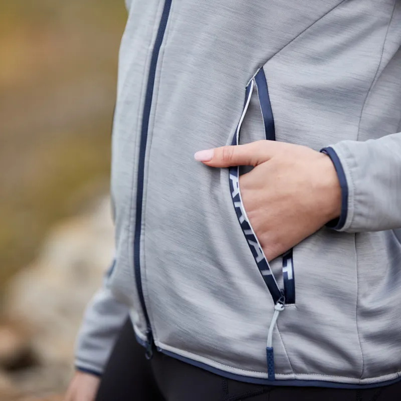 Ariat Byron Full Zip Ladies Hoodie - Heather Grey-3